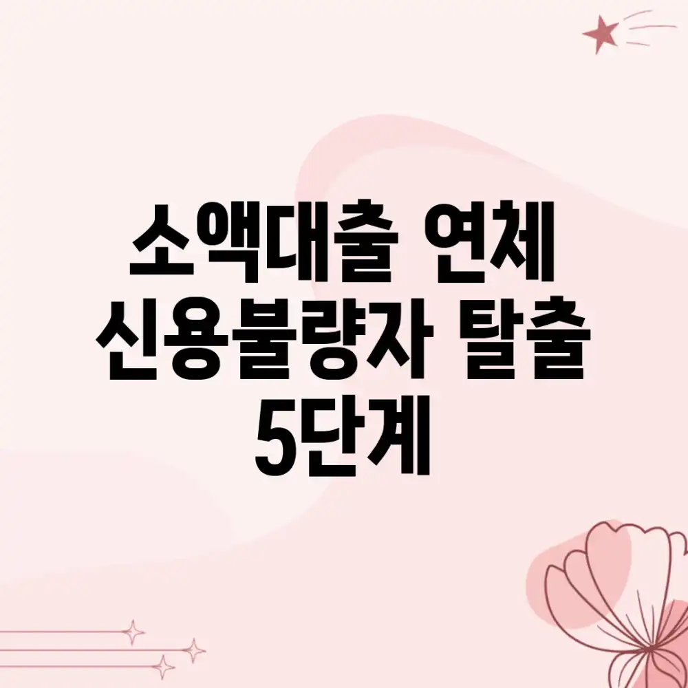 소액대출 연체? 신용불량자 탈출 5단계 소액대출 연체? 신용불량자 탈출 5단계