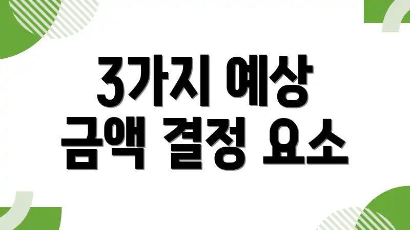 3가지 예상 금액 결정 요소