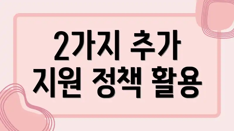 2가지 추가 지원 정책 활용